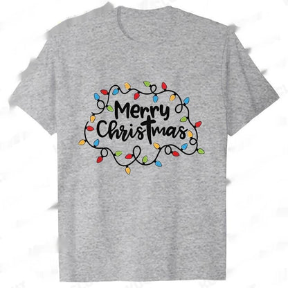 Men T-Shirt Christmas Lights Graphic Party T