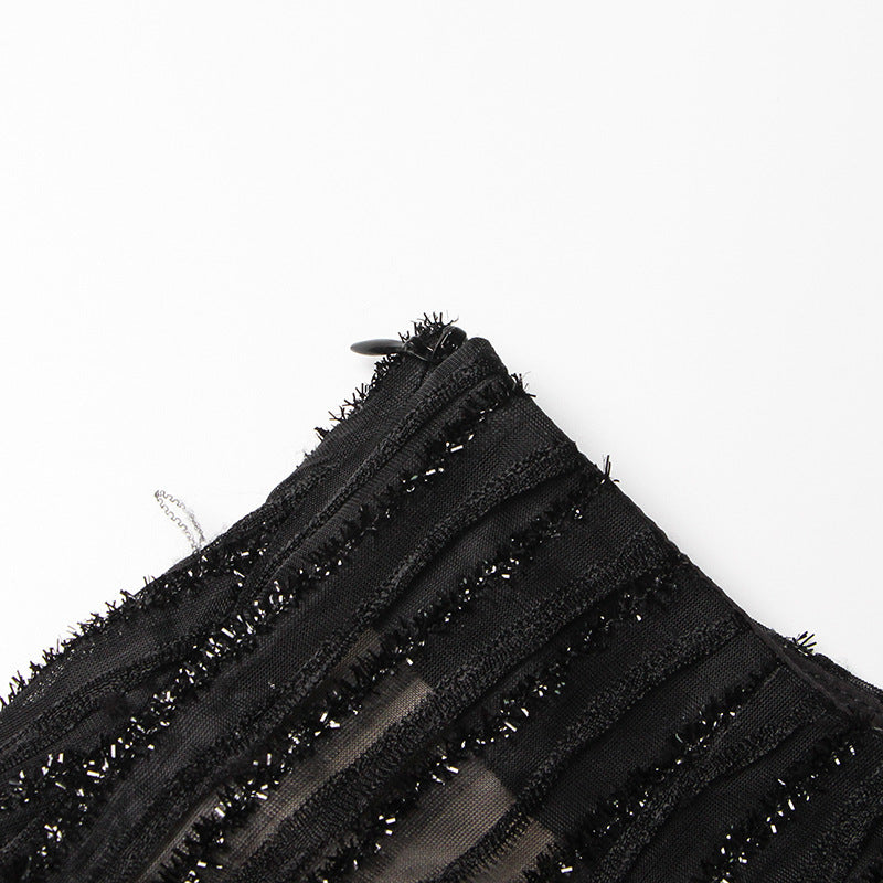Irregular Skirt Ostrich Hair Patchwork Suit
