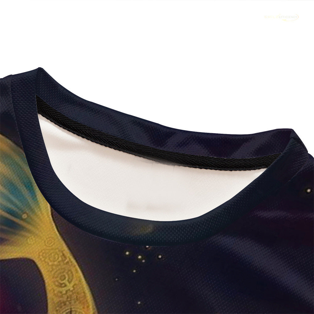 Short-sleeved Cat 3D Printed Tight-fitting Sports